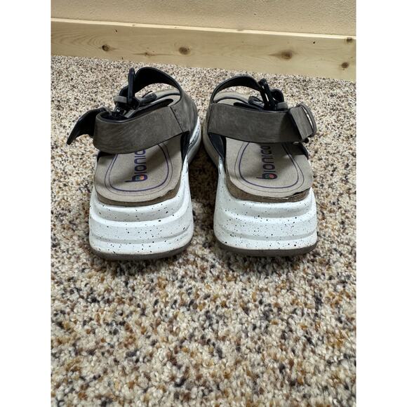 BIONICA Olin Leather Buckle Platform Sandal Shoes Olive Brown Size 8 - Picture 7 of 11